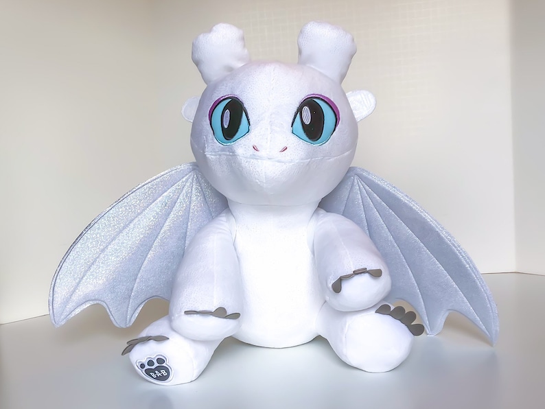 Toy Dragon Wings, Upgraded wings for Build-a-bear Toothless plush, Light fury wings, Night fury wings image 9