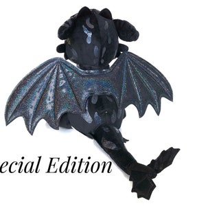 Toy Dragon Wings, Upgraded wings for Build-a-bear Toothless plush, Light fury wings, Night fury wings image 8