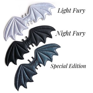 Toy Dragon Wings, Upgraded wings for Build-a-bear Toothless plush, Light fury wings, Night fury wings image 2