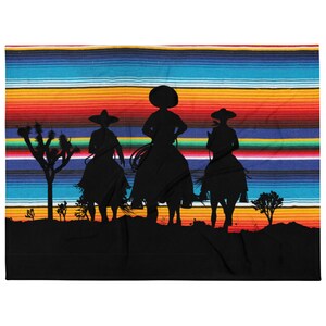 Serape Sunset Cowboy Vaquero Throw Blanket