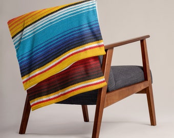 Striped Mexican Style Serape Throw Blanket