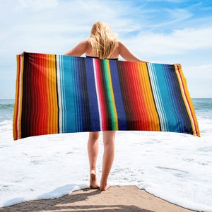 Striped Mexican Style Serape Towel