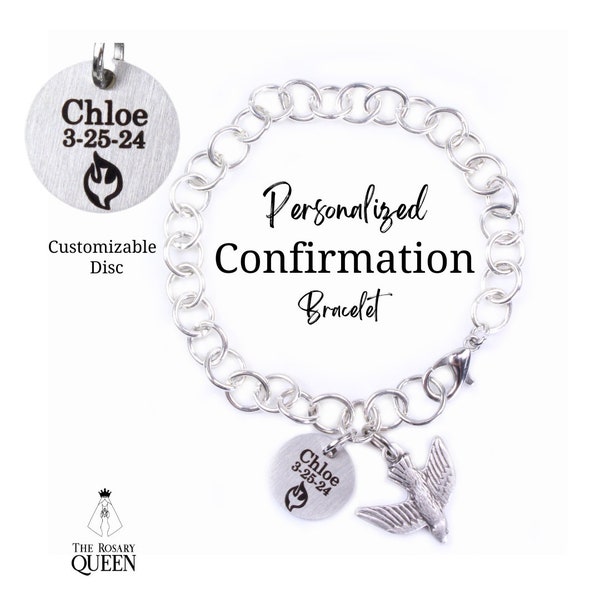 Customized Confirmation Bracelet | Gift for Goddaughter | Girl Confirmation | Keepsake bracelet | Laser Engraved | Personalized Bracelet