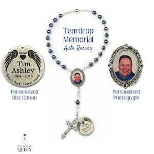 Memorial Rosary | Auto Rosary | Car Rosary | Personalized Rosary | Custom Rosary | Rememberance | Loss Gift | Funeral Gift | Navy Blue | Man