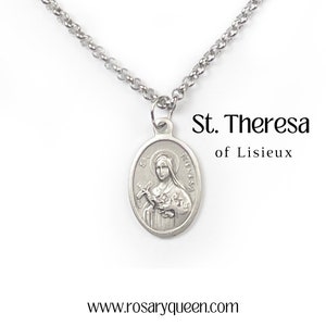St. Theresa Medal | St. Therese Necklace  | Catholic Jewelry | Saint Medals | Catholic Gift | The Little Flower | The Little Way | Saints