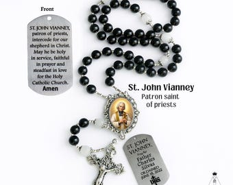 Priest Rosary, Saint John Vianney, Curé d'Ars, Patron Saint of Parish Priests, Priest Gift, Ordination Gift