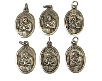 Catholic Saint Medal St. Alphonsus / OLPH Silver Tone Oxidized Lot of 6