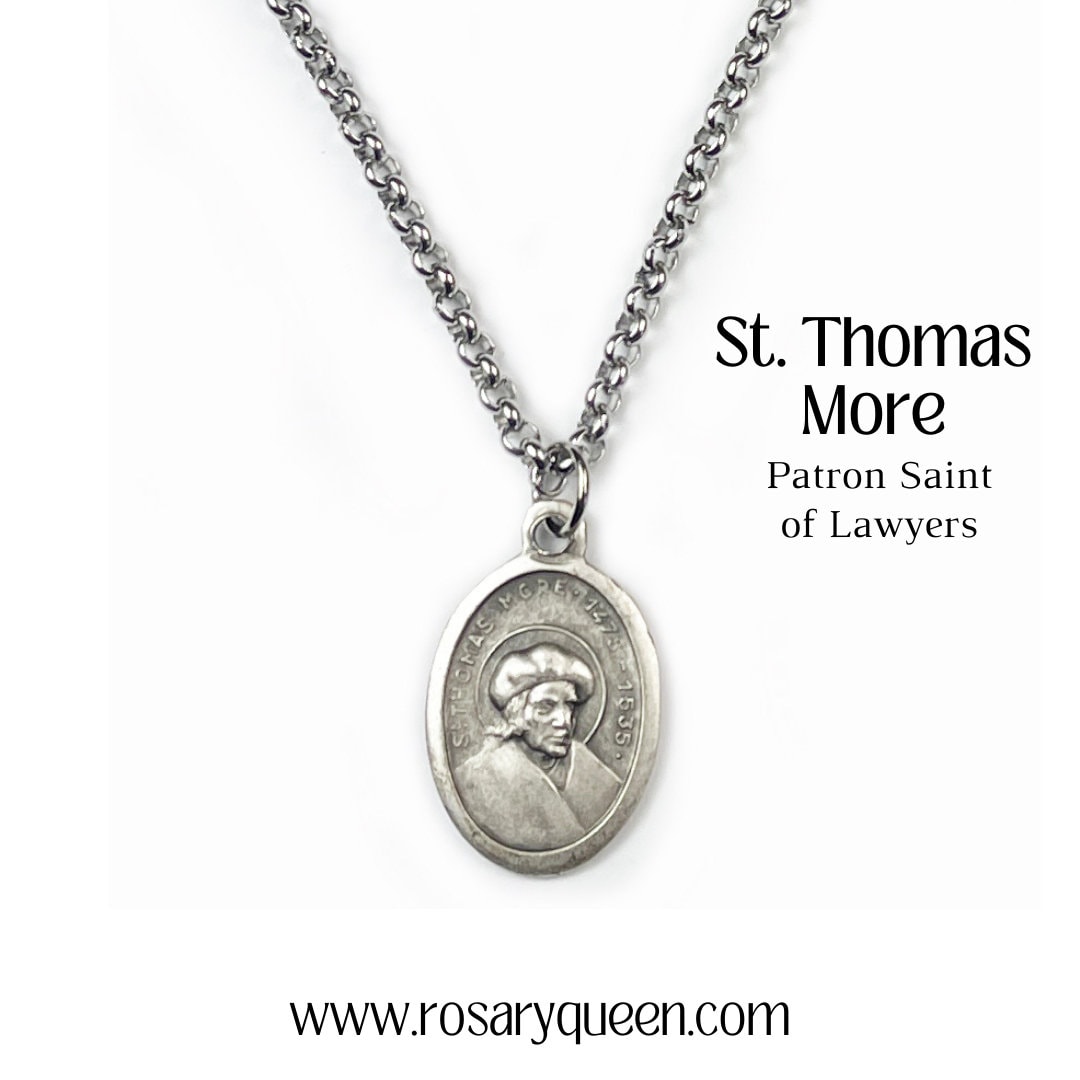 St. Thomas More Necklace St. Thomas More Catholic Jewelry Etsy
