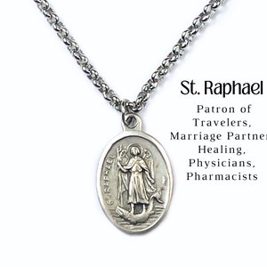 St. Raphael Necklace | St. Raphael | Catholic Jewelry | Patron of Marriage | Confirmation | First Communion | RCIA | Baptism | Healing Gift
