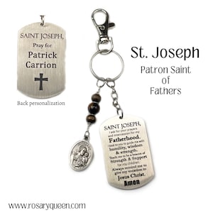 Personalized Keychain | Engraved Keychain | St. Joseph Keychain | Patron Saint of Fathers | Patron Saint of Workers | Customized Keychain