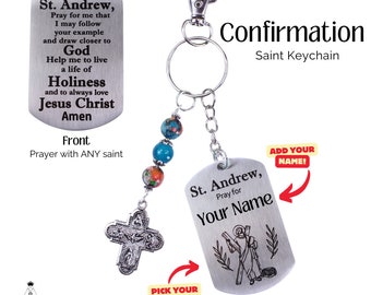 Confirmation Keychain | Personalized Custom Engraved | Confirmation Gift |Any Saint | Teen Gift | Saint Gift | Pick Saint | Random Saints