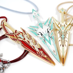Pyra Mythra and Pneuma Metal Enamel Necklace Keychain or Pin from Xenoblade Chronicles 2
