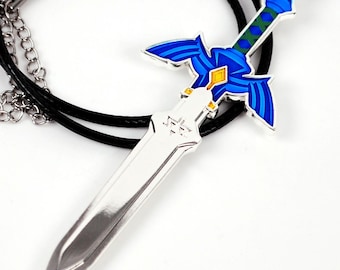 Zelda Master Sword Metal and Enamel as Necklace or Keychain