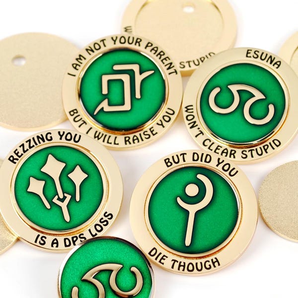 Spilla in metallo ispirata al meme del guaritore di FFXIV