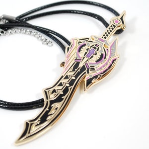 Xenoblade 2 Malos&#39; Monado Metal Necklace Keychain or Pin