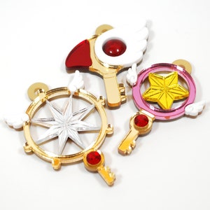 Cardcaptor Sakura Wand Key Acrylic Necklace or Keychain