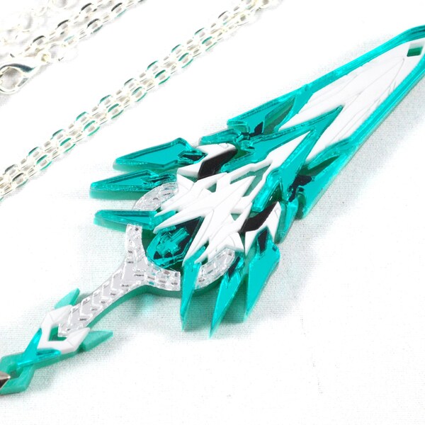 Pneuma Third Aegis Blade Acrylic Necklace or Keychain from Xenoblade Chronicles 2