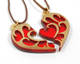 Share a Heart Container (Both Halves Included) Acrylic Necklace or Keyring