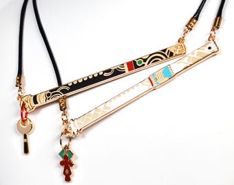 XC3 Mio's or Noah's Flute as a Necklace Keychain or Pin in Metal and Enamel