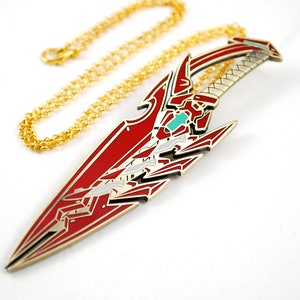 Pyra Mythra and Pneuma Metal Enamel Necklace Keychain or Pin from Xenoblade Chronicles 2 Pyra