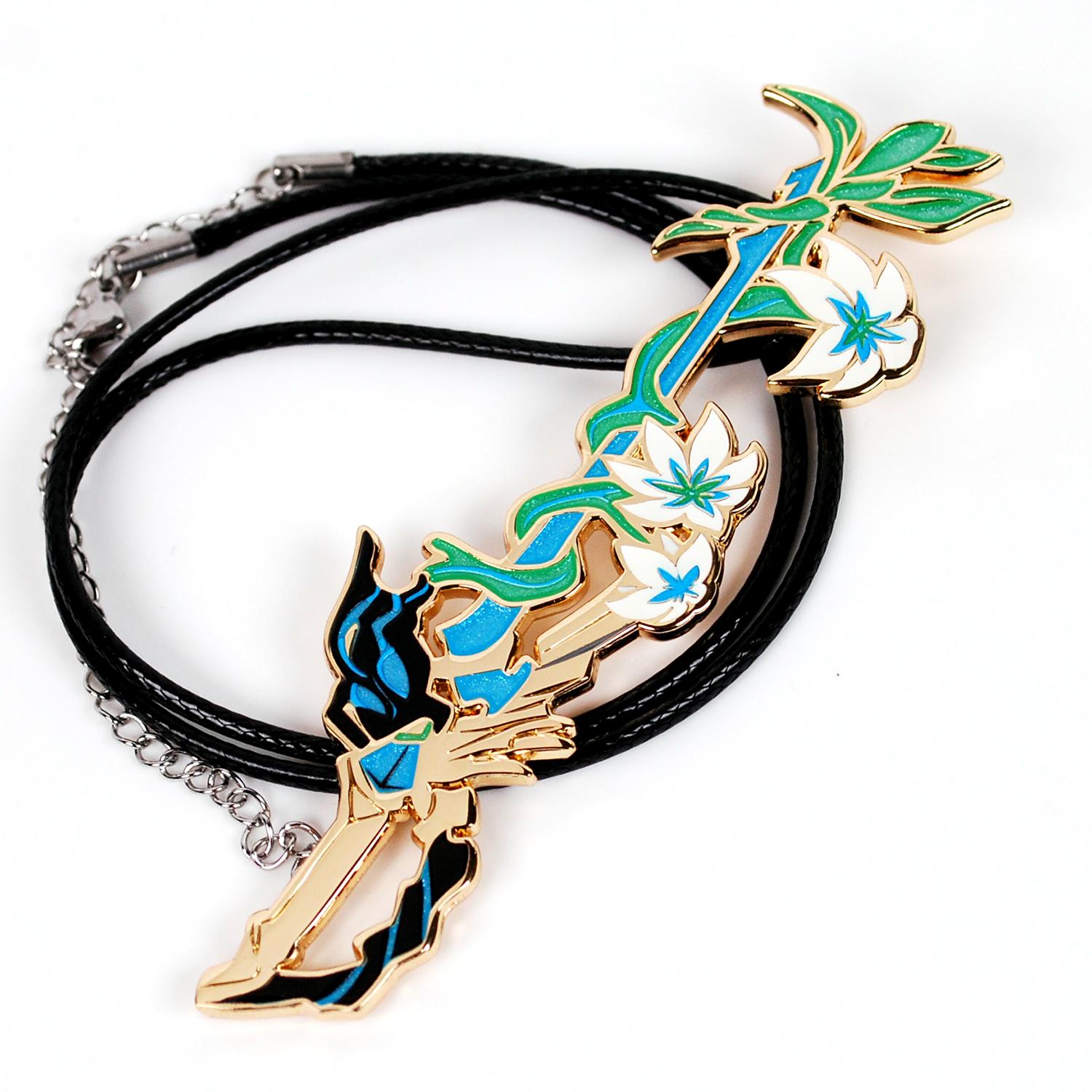 Nia Catalyst Scimitar Blade Enamel Metal as Necklace Keychain or