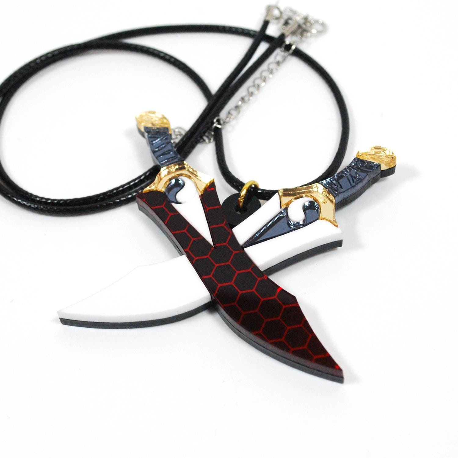 Fate Archer's Kanshou and Bakuya Dual Swords Acrylic Necklace or