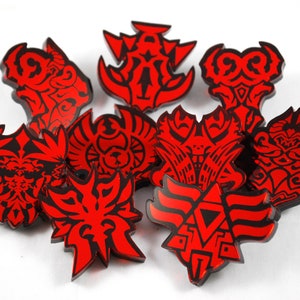 FFXIV Ascian Glyphs in Acrylic as Necklace Keychain or Pin