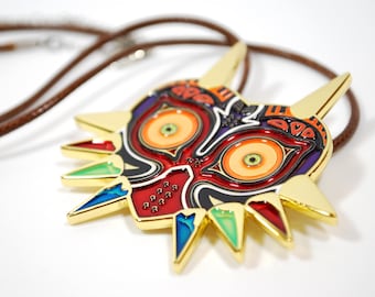 Zelda Majora's Mask Metal and Enamel Necklace Keychain or Pin