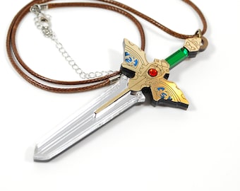 Acrylic Fire Emblem Sword of Seals Binding Blade Necklace or Keychain