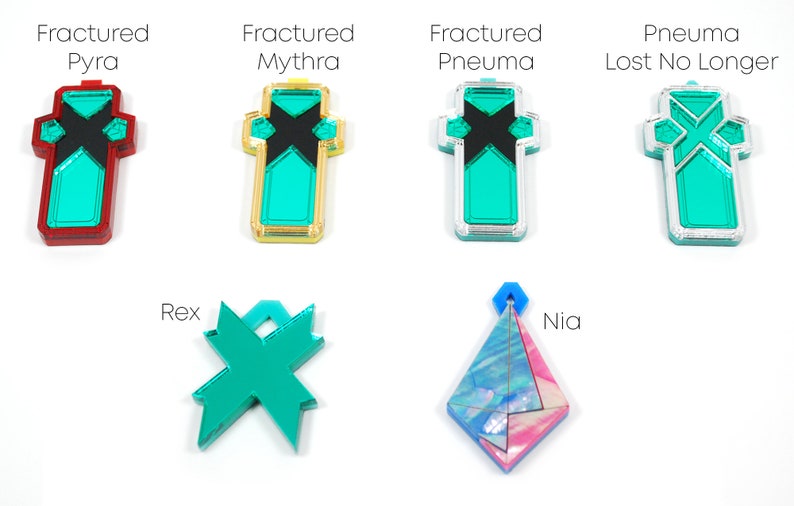 XB2 Cores featuring Mythra Pyra Malos and Pneuma as Acrylic Necklace or Keychain UPDATED image 4