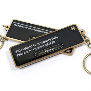 FFXIV Endwalker World Full/Lobby Server Crash Meme Metal DOUBLE SIDED Keychain Charm