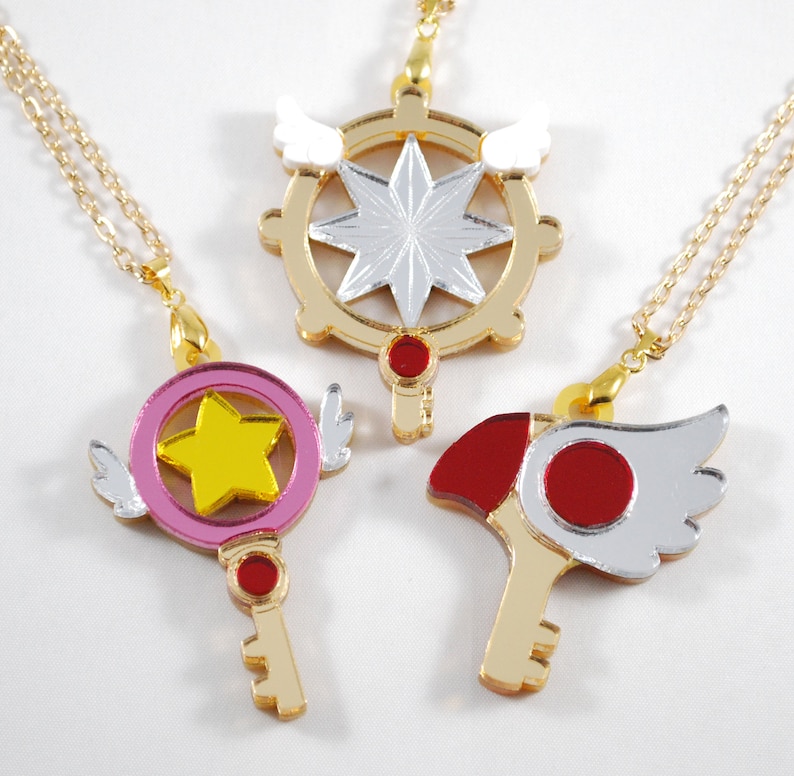 Cardcaptor Sakura Wand Key Acrylic Necklace or Keychain Etsy