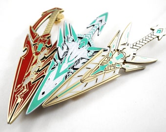 Pyra Mythra and Pneuma Metal Enamel Necklace Keychain or Pin from Xenoblade Chronicles 2