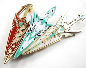 Collier Pyra Mythra et Pneuma en métal émaillé ou porte-clés de Xenoblade Chronicles 2