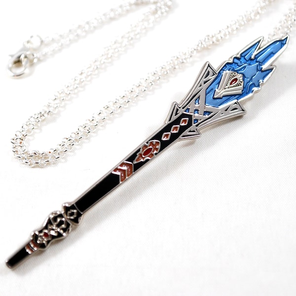 FFXIV G'Raha Tia's telgstaf in metaal als ketting, sleutelhanger of pin