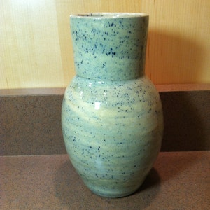 Agateware Vase thrown using two different colored clays 7 3/4 inches tall, 4 inches wide, 3 inch rim 5-15-22 image 2