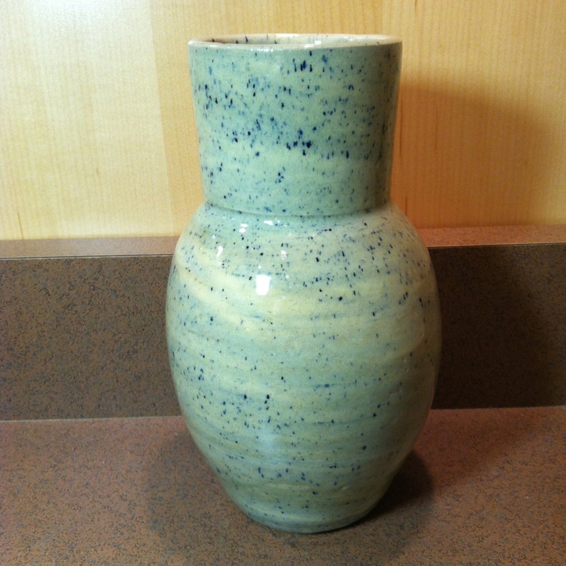 Agateware Vase thrown using two different colored clays 7 3/4 inches tall, 4 inches wide, 3 inch rim 5-15-22 image 2