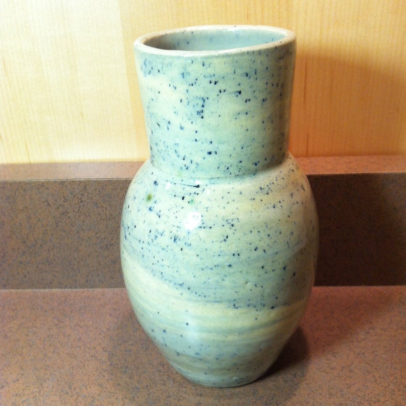 Agateware Vase thrown using two different colored clays 7 3/4 inches tall, 4 inches wide, 3 inch rim 5-15-22 image 1