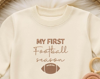 My First Football Season Baby Romper | Personalized Newborn Outfit | Embroidered Infant Bodysuit Gift