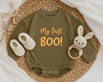 Mono de bebé My First Boo / Traje de Halloween para bebé / Disfraz de otoño para recién nacido / Regalo para baby shower