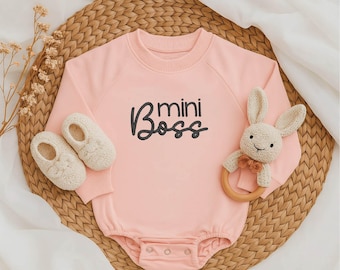 Body de bebé Mini Boss, regalo para baby shower, ropa divertida para bebé, body para recién nacido, conjunto bonito para bebé, body bordado para bebé