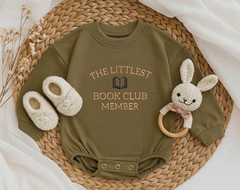 The Littlest Book Club Member Baby Romper, Baby Shower Gift, Newborn Outfit, Baby Bodysuit for Readers