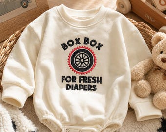 Boîte pour couches fraîches Combi-short brodé - Tenue drôle de bébé F1, Body racing pour bébé, Cadeau inspiré de la Formule 1