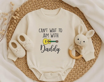 Bestickter Strampler – Gitarre Baby Outfit, Musik Liebhaber Baby Geschenk, Vater und Baby Passender Body