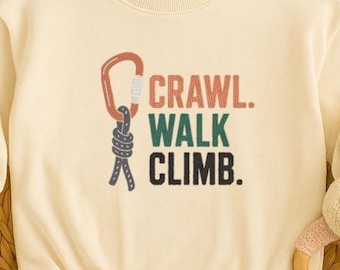 Crawl Walk Climb Baby Romper, Embroidered Hiking Baby Bodysuit, Adventure Baby Outfit, Baby Shower Gift