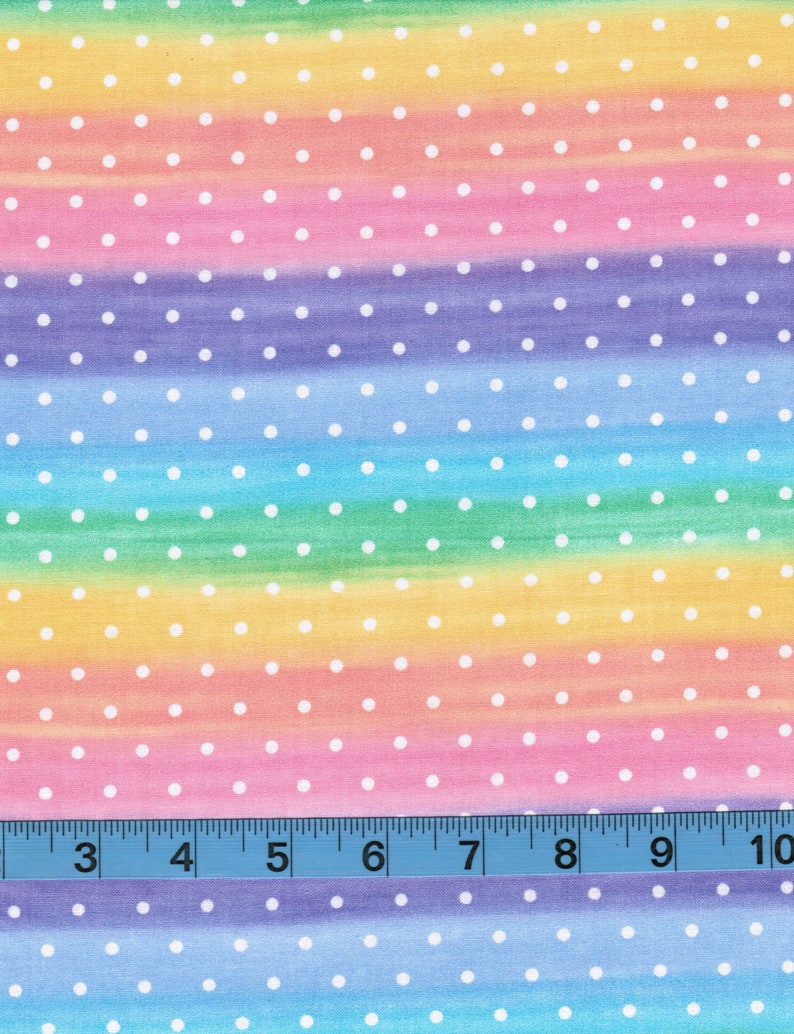 pics Pastel Rainbow Cotton Fabric eurovent