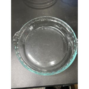 Pyrex 229 Clear Glass Deep Dish Pie Plate Pan Fluted Edge With Handles
