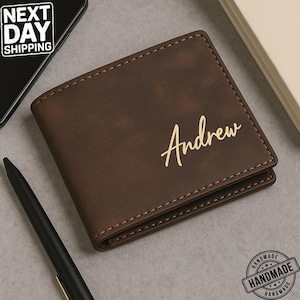 Engraved Dad Gift, Men&#39;s Wallet, Custom Monogrammed Wallet, Personalized Wallet, Engraved Wallet, Gift For Him, Fathers Day Gift,