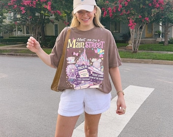 Meet Me On Main Street Comfort Colors TShirt, Magic Kingdom Tshirt, Main Street Theme Park Tee, Disney Family Trip Matching 2026 Shirt