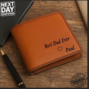 Engraved Dad Gift, Men&#39;s Wallet, Personalized Wallet, Custom Monogrammed, Gift For Him, Fathers Day Gift, Custom Wallet , Groomsman Gift